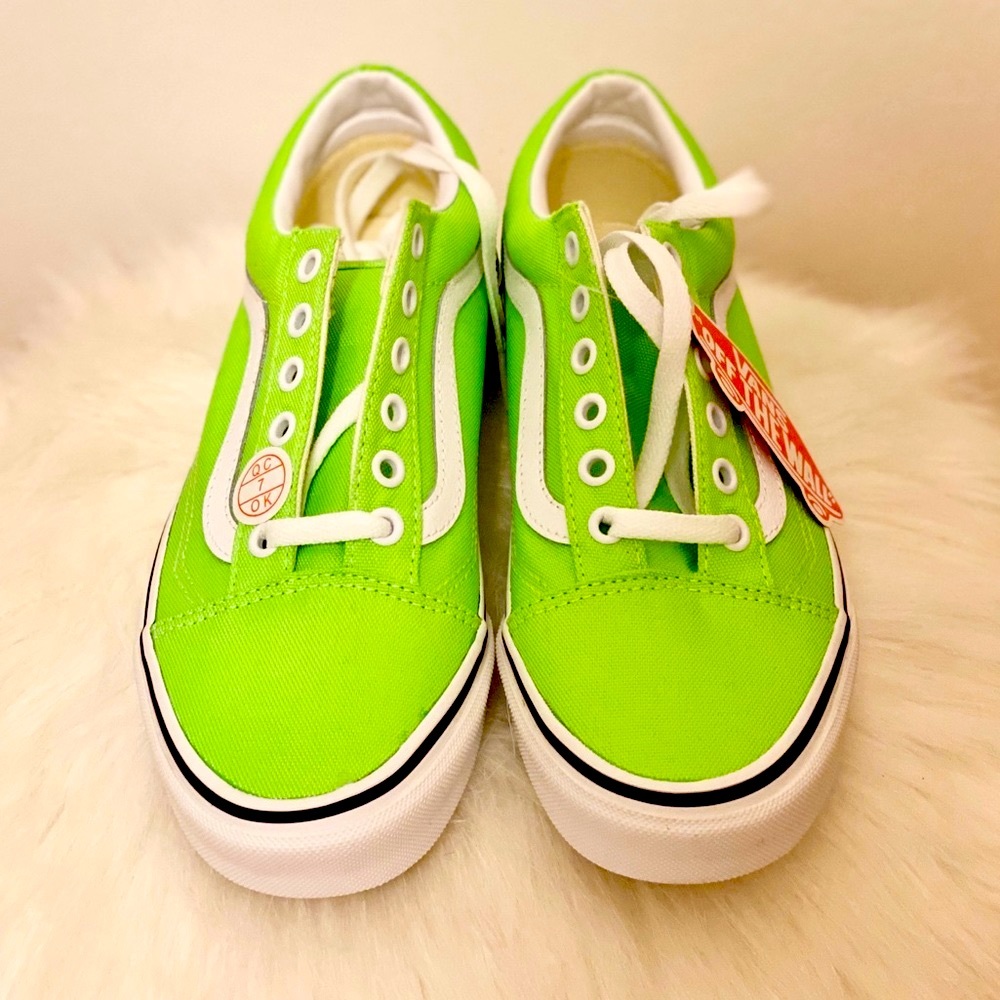 New Vans Old School (Neon) Green Gecko/Tr Wht - Picture 2 of 6